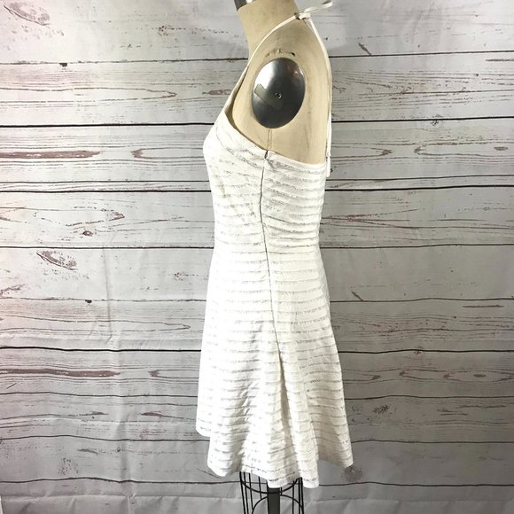 Parker NY White Karmen Lace Trim Silk Dress - Picture 5 of 12